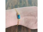 Bracelet chaîne doré apatite bleu