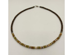 Tour de cou jade verte/bronzite