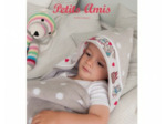 Sortie de bain avec capuche à pois rose RICO