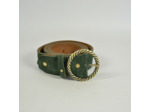 Mila Louise Pale V Ceinture Cuir Velours Ajustable Taille L Taiga Vert