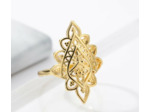 Bague en acier inoxydable géométrique doré