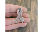 Broche ruban rose à strass