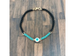 Bracelet œil porte bonheur turquoise-noir