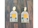 Boucles d'oreilles tendance palmier à huile Multicolore