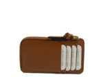 Gérard Darel Tresor Cardholder Porte cartes Zippé Cognac