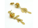 Boucles d'oreilles feuille et perle Murano – Salvia