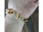 Bracelet gros maillons tons marron/doré 19 et 22mm
