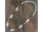 Collier nacre marron/blanc