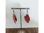 Boucles d'oreilles Valentine rouge en ivoire végétal