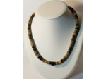 Collier Œil de tigre/pierre de lave/bois/perles de coco