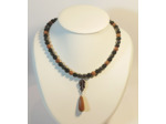 Collier en Obsidienne/hématite/pierre de sable