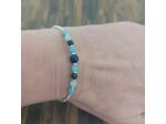 Bracelet lapis lazuli/jade bleu/argenté