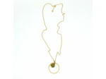 Collier long cercle perle Murano bicolore Salvia
