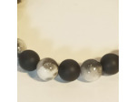 Bracelet agate noire/jade
