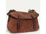 Bleu de Chauffe Sac Musette S Cuir Velours Marron Rubis