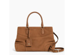 Le Tanneur Romy Grand Sac A Main En Cuir Nubuck Grainé Tan