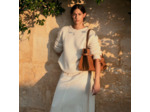 Le Tanneur Emilie Grand Sac Cabas Porté Epaule En Cuir Lisse et Nubuck  Tan