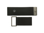 Attache simili cuir noir métal brun