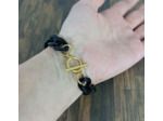 Bracelet gros maillon noir/vert 19mm