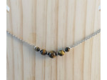 Collier œil de tigre/argenté