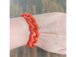 Bracelet gros maillons tons rouge argenté 22mm