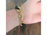 Bracelet gros maillons noir  22mm