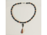 Collier en Obsidienne/hématite/pierre de sable