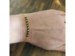 Bracelet en acier inox Vert émeraude-doré