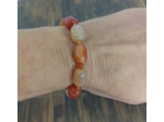 Bracelet en agate orange grosses perles