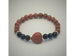 Bracelet pierre de sable doré/bleu cœur