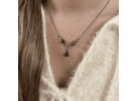 COLLIER ARGENT AMBRE MULTICOLORE