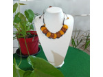 Collier Alicia maron-jaune
