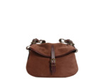 Bleu de Chauffe Sac Musette XS Cuir Velours Marron Rubis