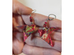 B.O. origami oiseaux 2 rouge/argenté