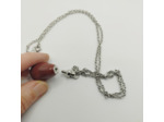 Collier bouteille de parfum jaspe rouge/argenté