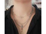 Multi-chaînes argenté, étoiles/cadenas/clé