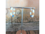 Anneaux Heishi blanc/beige/bleu