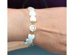Bracelet nacre cœur/smiley/doré
