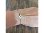 Bracelet carte "Bonne chance" œil rond et acier inoxydable