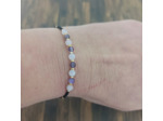 Bracelet améthyste/quartz rose/noir/doré
