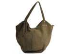 Mila Louise Mine V Sac shopping Cuir Fumé Kaki