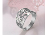 Bague en Zircon fleur de vie acier inoxydable