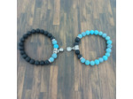 Bracelets de couple turquoise/pierre de lave