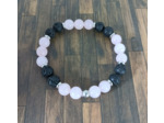 Bracelet quartz rose/pierre de lave