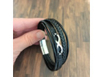 Bracelet cuir hommes 5 lanières infini