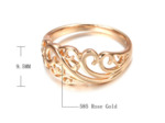 Bague en or Rose 585  creux de fleur style Boho