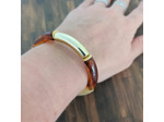 Bracelet tube tons marron beige blanc doré 32mm