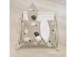 Sac à dos Pochon pour enfant, modèle mouton noir et blanc