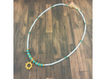 Tour de cou turquoise blanc soleil 2