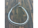 Bracelet acier Inox maille serpent 2 rangs Argenté